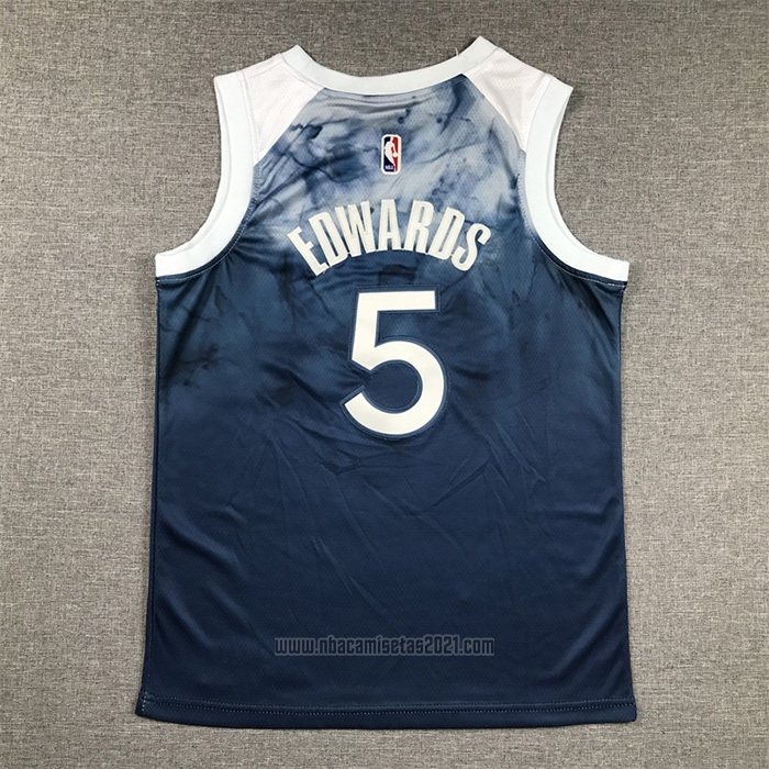 Camiseta Nino Minnesota Timberwolves Anthony Edwards #5 Ciudad 2023-24 Azul